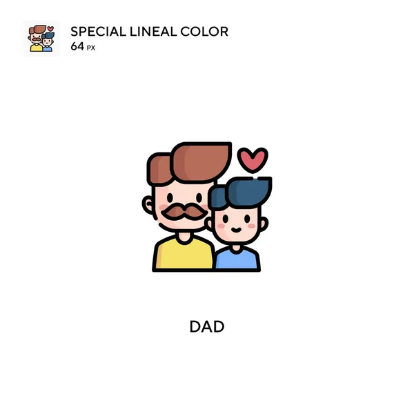 Papá Especial Icono Vector Color Lineal Iconos Papá Para Proyecto — Vector de stock