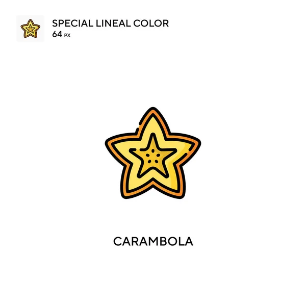Carambola Icono Especial Vector Color Lineal Iconos Carambola Para Proyecto — Vector de stock