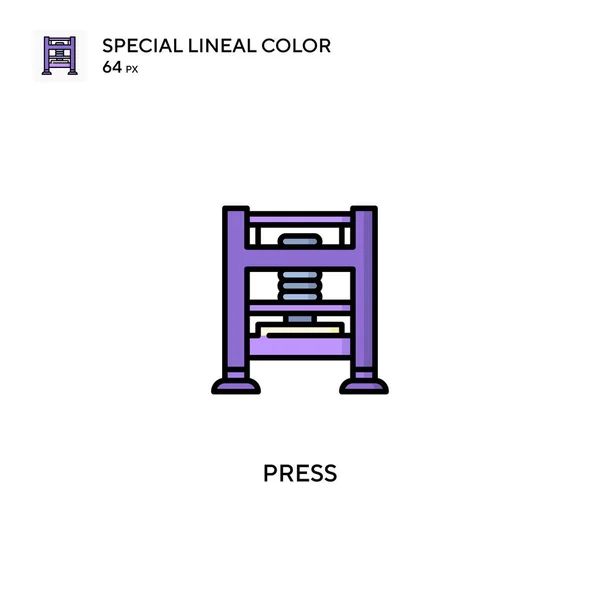 Appuyez Sur Special Lineal Color Vector Icon Presse Icônes Pour — Image vectorielle