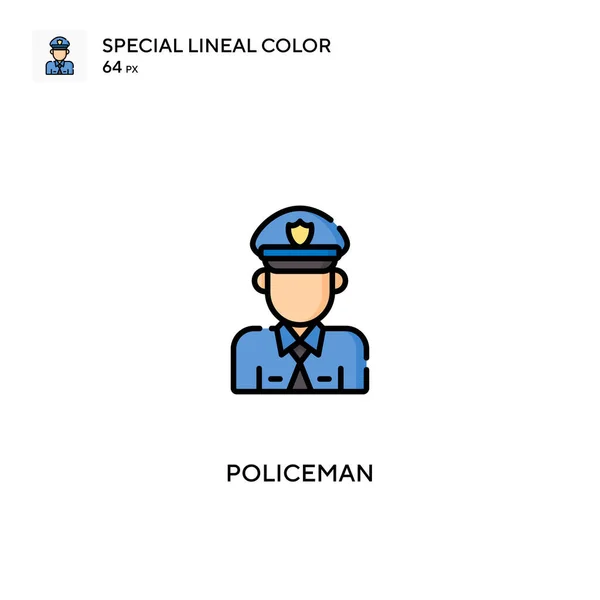 Policía Especial Icono Vector Color Lineal Iconos Policía Para Proyecto — Vector de stock