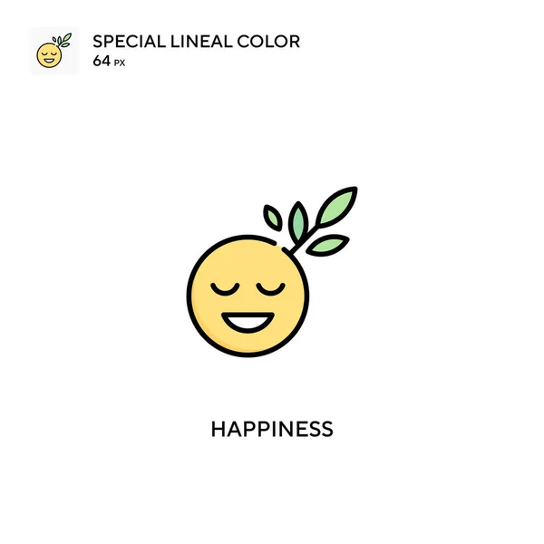 Щастя Спеціальна Піктограма Лінійного Кольору Іконки Щастя Вашого Бізнес Проекту — стоковий вектор