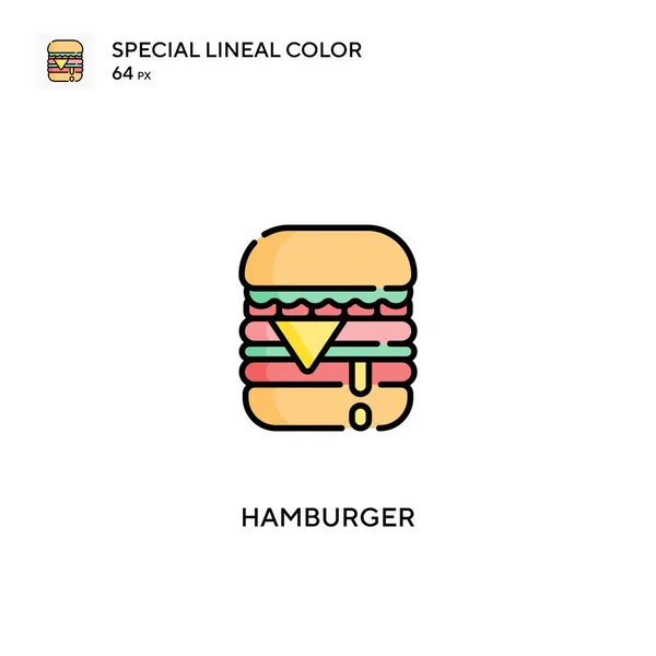 Hamburger Különleges Lineáris Szín Vektor Ikon Hamburger Ikonok Üzleti Projektjéhez — Stock Vector