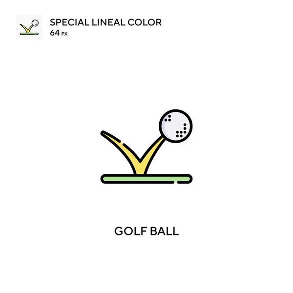 Гольф Мяч Специальный Линейный Вектор Цвета Значок Значки Мяча Гольфа — стоковый вектор