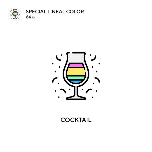 Cocktail Ícone Vetorial Cor Linear Especial Ícones Coquetel Para Seu —  Vetores de Stock