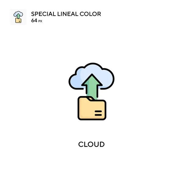 Cloud Speciale Lijnkleur Vector Pictogram Cloud Iconen Voor Business Project — Stockvector