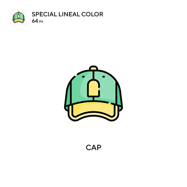 Cap Icono Especial Vector Color Lineal Iconos Mayúsculas Para Proyecto — Vector de stock