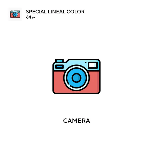 Kamera Specjalna Ikona Wektora Koloru Liniowego Ikony Kamery Dla Twojego — Wektor stockowy