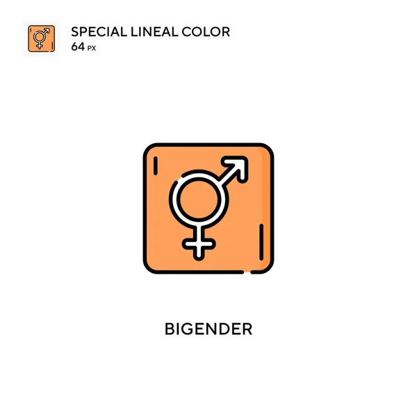 Ikon Vektor Warna Lineal Spesial Bigender Ikon Yang Lebih Besar - Stok Vektor