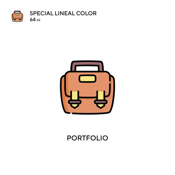 Portfolio Special Lineal Color Vector Icon Portfolio Icons Your Business — Stock Vector