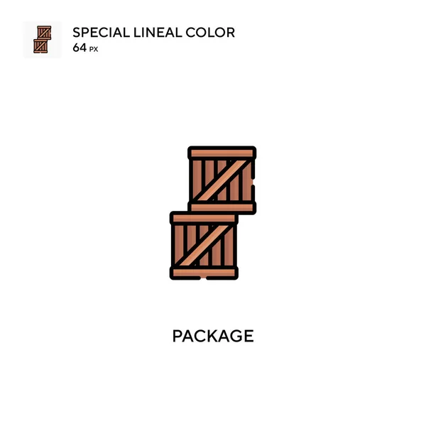 Пакет Специальный Линейный Цветовой Вектор Значок Иконки Пакетов Вашего Бизнес — стоковый вектор