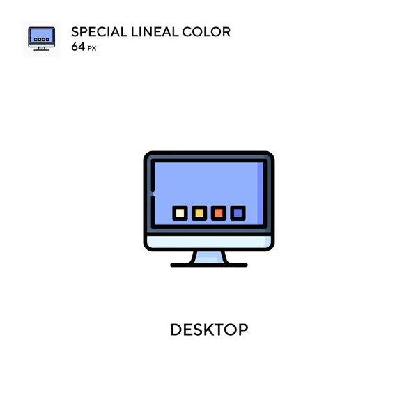 Desktop Ícone Vetorial Cor Linear Especial Ícones Desktop Para Seu —  Vetores de Stock