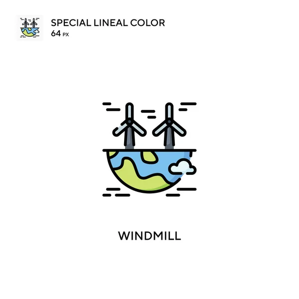 Вітряк Спеціальний Лінійний Колір Вектор Піктограма Піктограми Вітряка Вашого Бізнес — стоковий вектор