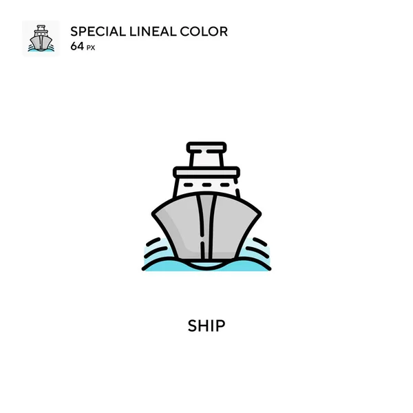 Ship Icono Especial Vector Color Lineal Iconos Envío Para Proyecto — Vector de stock