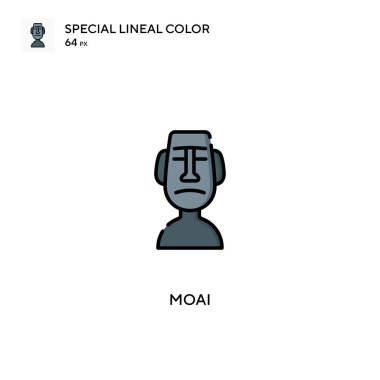 Moai Özel Lineal renk vektör simgesi. İş projeniz için Moai simgeleri