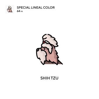 Shih tzu özel doğrusal renk vektörü simgesi. İş projeniz için Shih tzu simgeleri