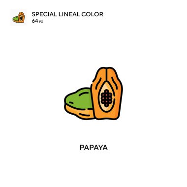 Papaya Özel Lineal renk vektör simgesi. İş projeniz için Papaya simgeleri