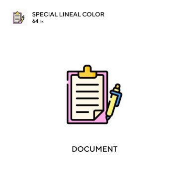 Belge Özel Doğrusal Renk Vektörü simgesi. İş projeniz için belge simgeleri