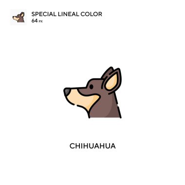 Chihuahua özel doğrusal renk vektörü ikonu. İş projeniz için Chihuahua simgeleri