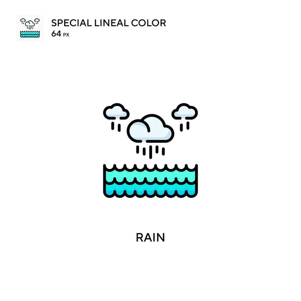 Reain Special Lineal Color Vector Icon Иконки Дождя Вашего Бизнес — стоковый вектор