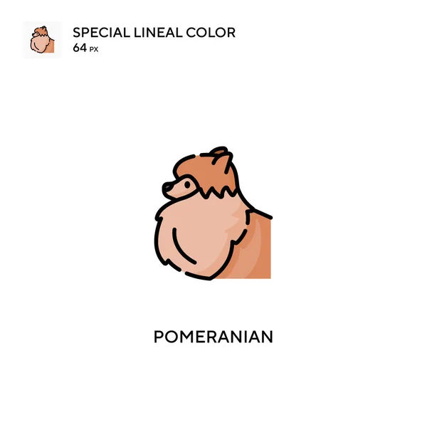 Pomeranian Icono Especial Vector Color Lineal Iconos Pomerania Para Proyecto — Vector de stock