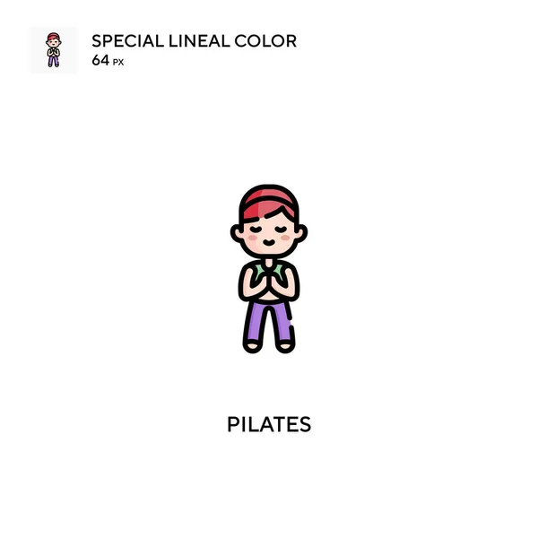 Pilates Icono Especial Vector Color Lineal Iconos Pilates Para Proyecto — Vector de stock