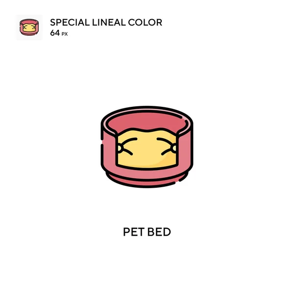 Pet Bed Special Lineal Color Vector Icon Pet Bed Icons — Stock Vector