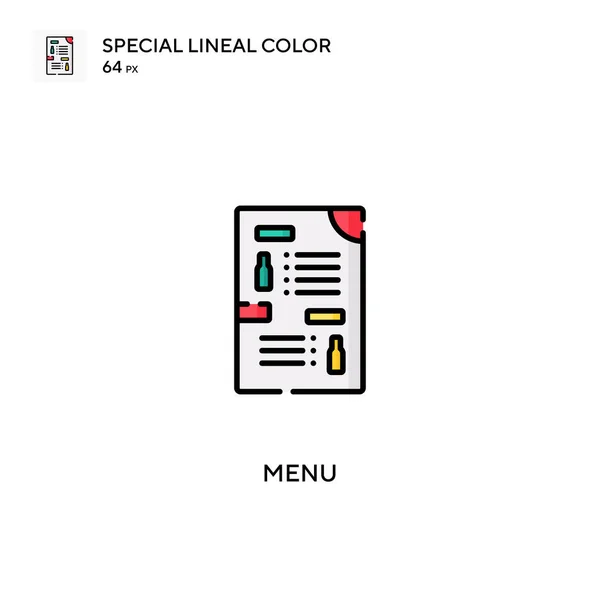 Menú Icono Especial Vector Color Lineal Iconos Menú Para Proyecto — Vector de stock