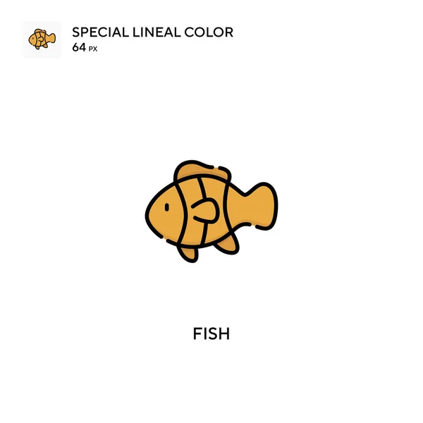 Fish Especial Icono Vector Color Lineal Iconos Pescado Para Proyecto — Archivo Imágenes Vectoriales