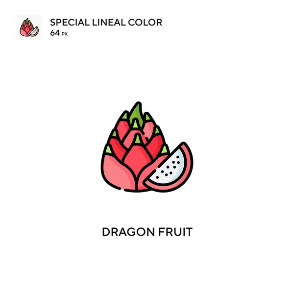 Dragon Fruit Icono Especial Vector Color Lineal Iconos Fruta Dragón — Vector de stock