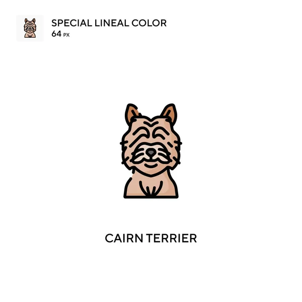 Cairn Terrier Icône Vectorielle Couleur Linéaire Spéciale Cairn Icônes Terrier — Image vectorielle