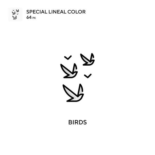Oiseaux Icône Vectorielle Couleur Linéaire Spéciale Icônes Oiseaux Pour Votre — Image vectorielle