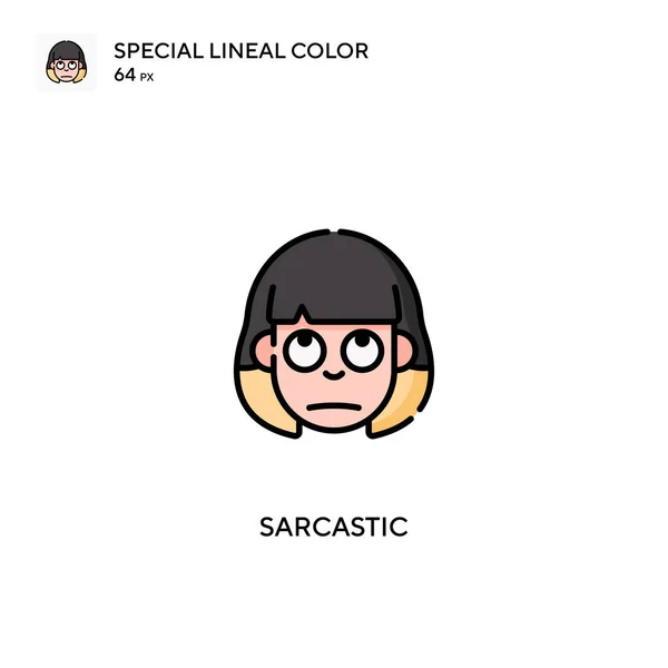 Саркастичний Спеціальний Лінійний Колір Вектор Значок Саркастичні Ікони Вашого Бізнес — стоковий вектор