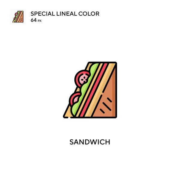 Sandwich Special Linjal Färg Vektor Ikon Sandwichikoner För Ditt Affärsprojekt — Stock vektor