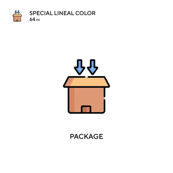 Пакет Специальный Линейный Цветовой Вектор Значок Иконки Пакетов Вашего Бизнес — стоковый вектор