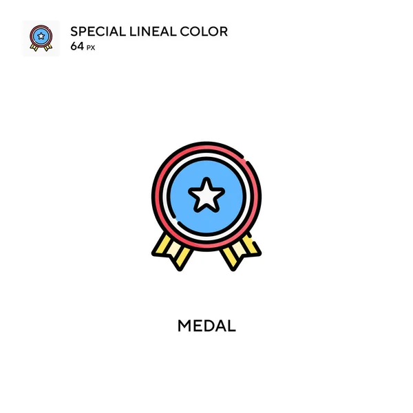 Medalha Ícone Vetorial Cor Linear Especial Ícones Medalha Para Seu —  Vetores de Stock