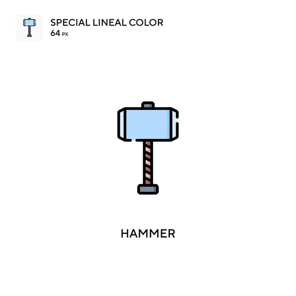 Иконка Специального Линейного Вектора Цвета Молотка Иконки Молотка Вашего Бизнес — стоковый вектор