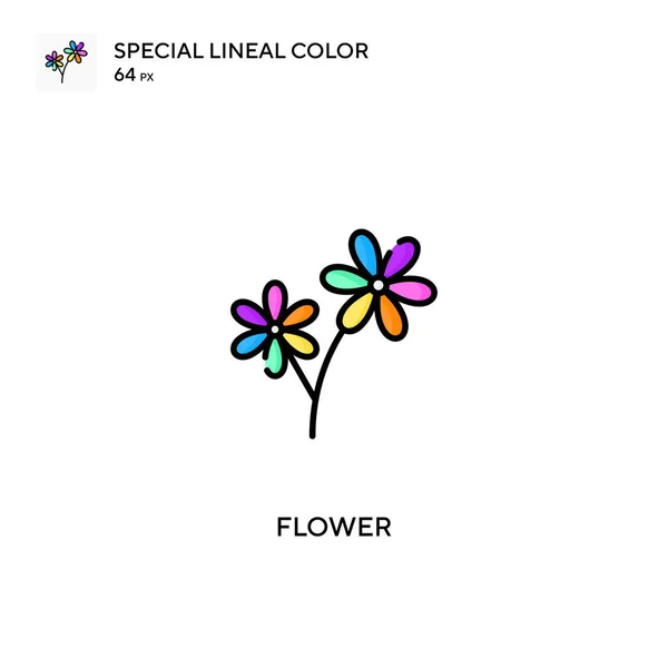 Flor Especial Icono Vector Color Lineal Iconos Flores Para Proyecto — Vector de stock