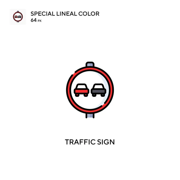 Znak Drogowy Specjalna Ikona Wektora Koloru Linii Ikony Znaków Drogowych — Wektor stockowy