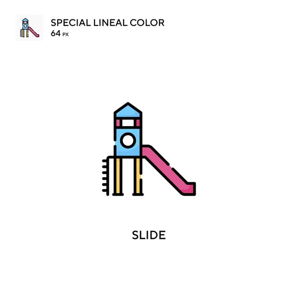 Slide Icono Especial Vector Color Lineal Iconos Diapositivas Para Proyecto — Vector de stock