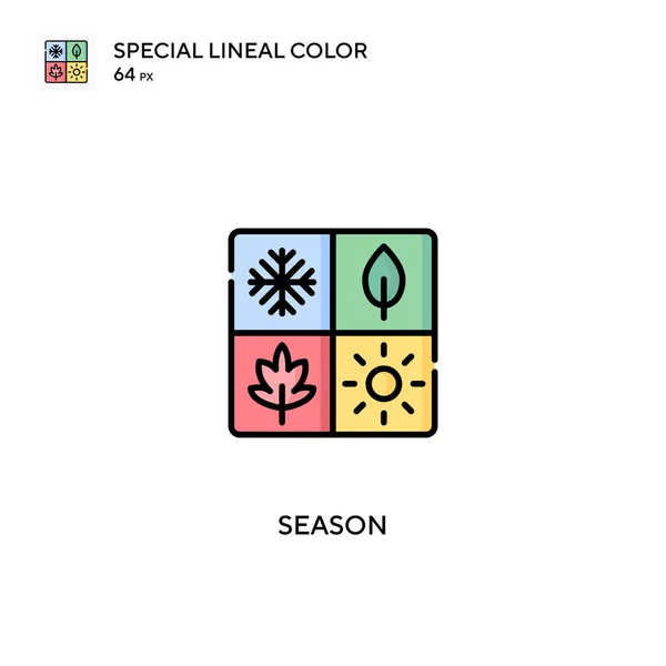 Temporada Icono Especial Vector Color Lineal Iconos Temporada Para Proyecto — Vector de stock