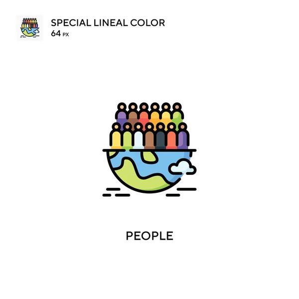 People Special Lineal Color Vector Icon Ikony Lidí Pro Váš — Stockový vektor