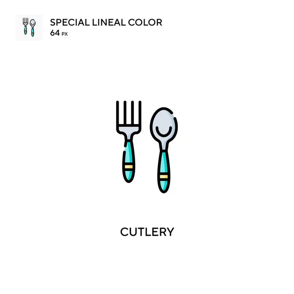 Cutlery Special Lineal Color Vector Icon Cutlery Icons Your Business — Stock Vector