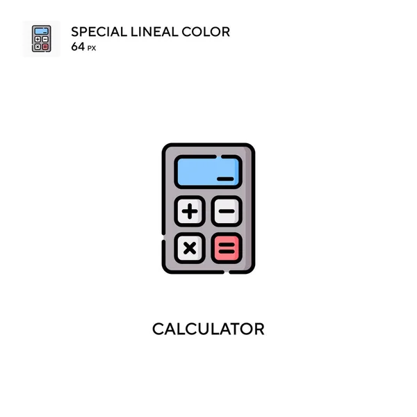 Calculatrice Icône Vectorielle Couleur Linéaire Spéciale Icônes Calculatrice Pour Votre — Image vectorielle