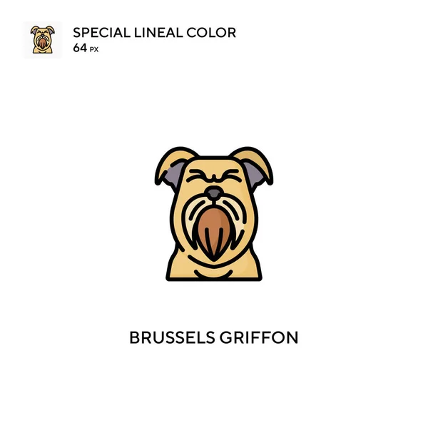 Brussels Griffon Special Lineal Color Vector Icon Brussels Griffon Icons — Stock Vector