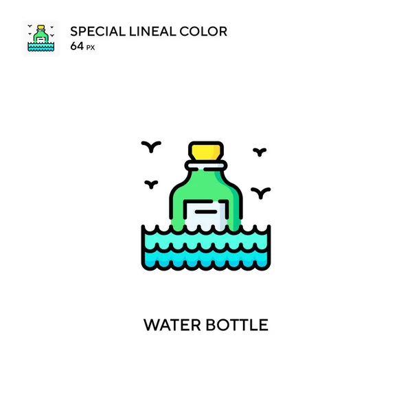 Botella Agua Icono Especial Vector Color Lineal Iconos Botellas Agua — Vector de stock