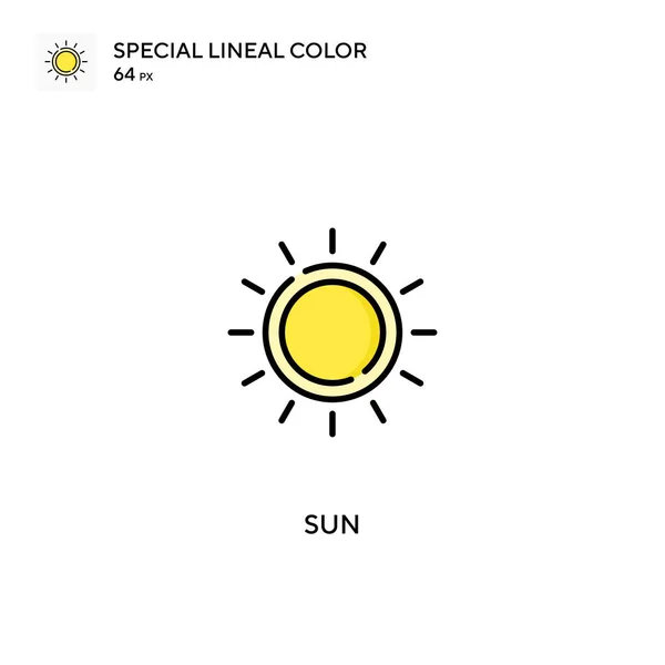 Піктограма Вектора Лінійного Кольору Sun Special Іконки Сонця Вашого Бізнес — стоковий вектор