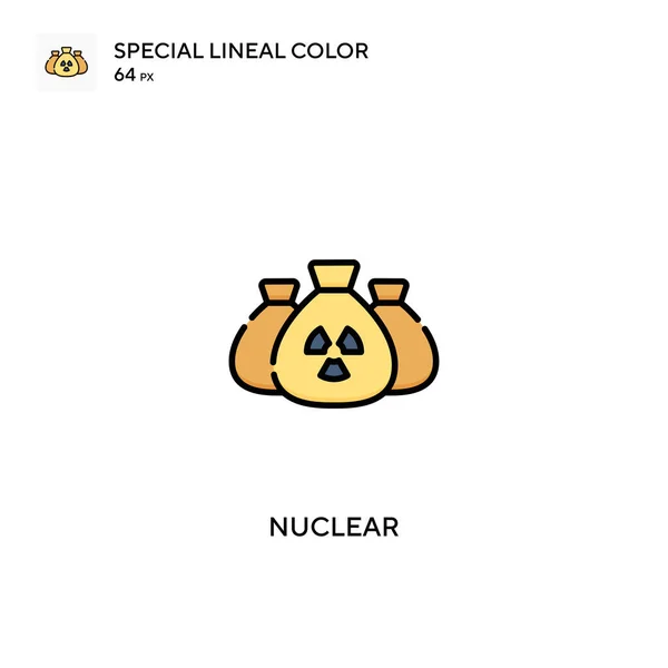 Nuklearna Ikona Wektora Kolorów Liniowych Ikony Nuklearne Dla Twojego Projektu — Wektor stockowy
