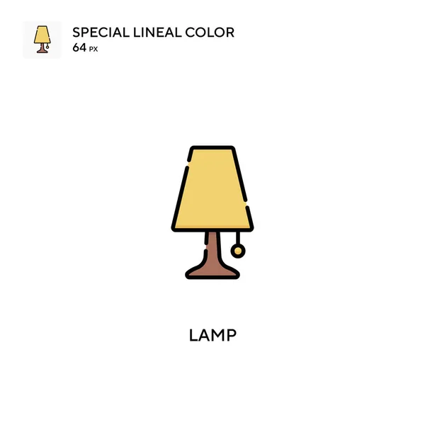Lámpara Icono Vector Color Lineal Especial Iconos Lámpara Para Proyecto — Vector de stock