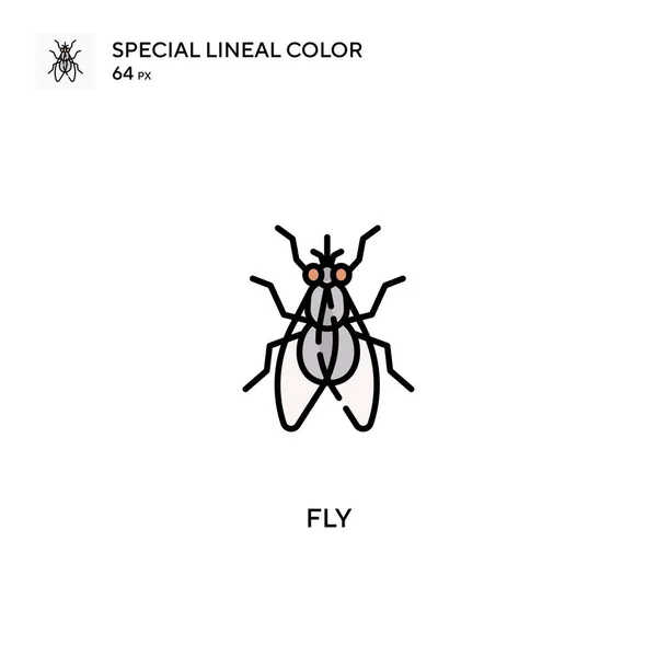 Fly Special Line Color Vector Icon Иконки Мух Вашего Бизнес — стоковый вектор