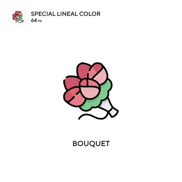 Bouquet Icône Vectorielle Couleur Linéaire Spéciale Icônes Bouquet Pour Votre — Image vectorielle